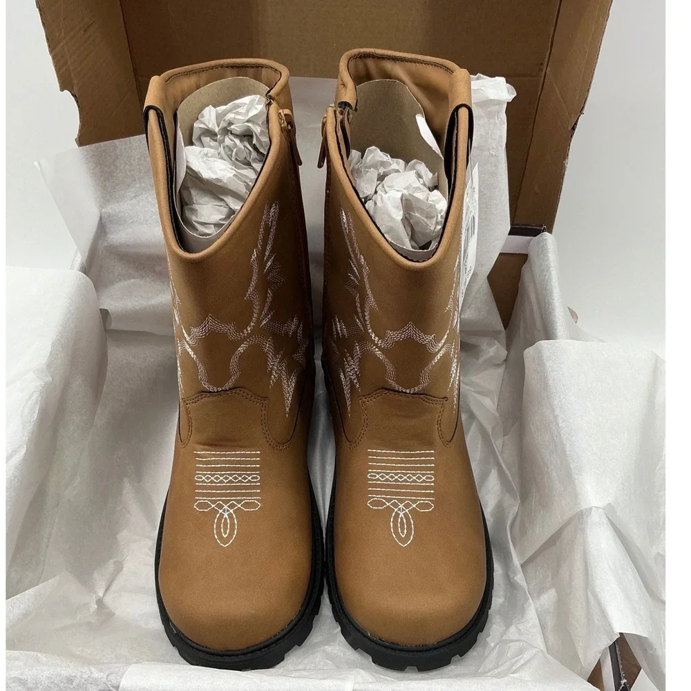 Canyon Trails Kids Tan Western Cowboy Boots CT-K102-TN Size 6M NWT